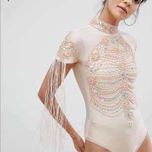 NEW A Star Is Born beaded bodysuit. Fringe